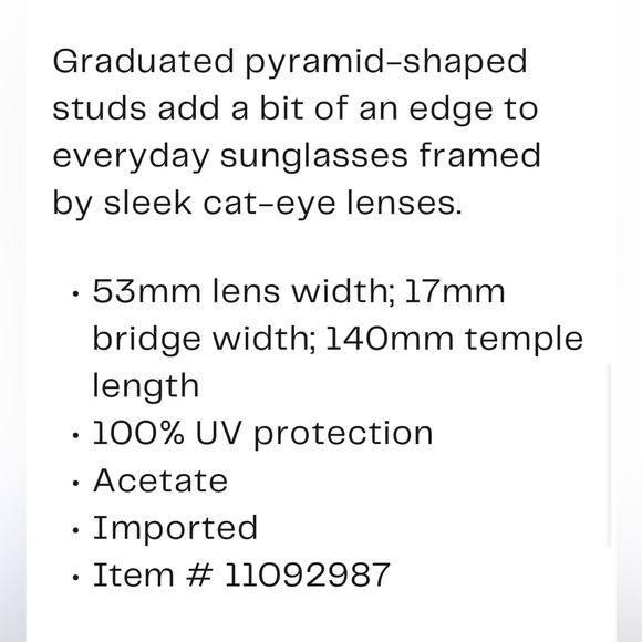 Moschino Black Cat-Eye Sunglasses with Gold Stud Accents - 53 mm - Picture 5 of 5